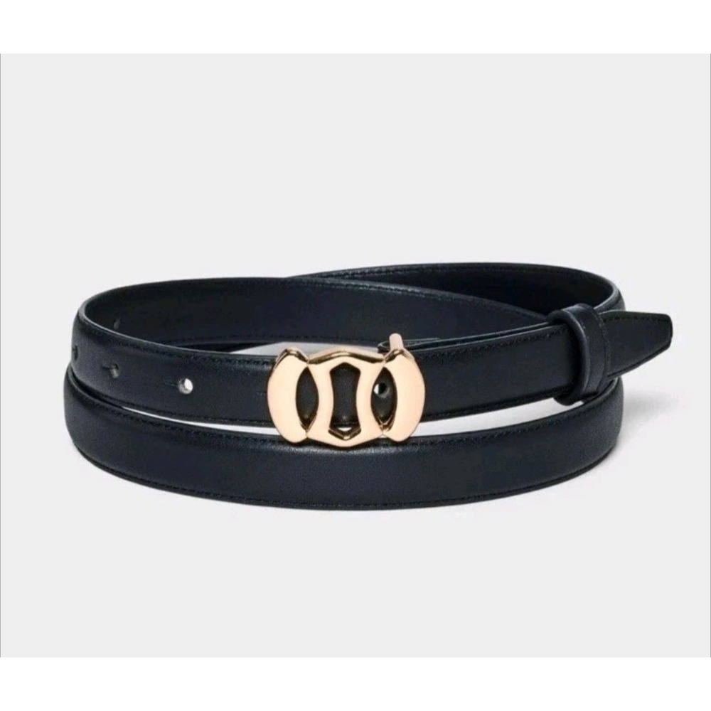 NWT: Women's Plaque Belt - a New Day™ Skinny with Buckle Black M